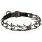 Black Stainless Steel Dog Pinch Collar with Click Lock Buckle and 3.2 mm Link Diameter