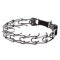 Black Stainless Steel Dog Pinch Collar with Click Lock Buckle and 4 mm Prongs
