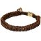 Dog Choke Leather Collar Braided