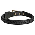 Dog Braided Leather Collar 1 Inch
