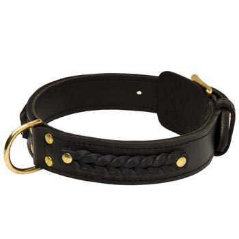 Braided Dog Leather Collar 