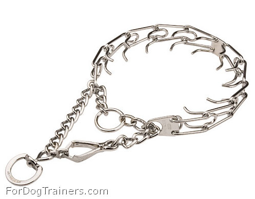Chrome Plated Steel Dog Pinch Collar with Swivel